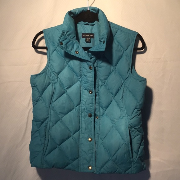 Lands End Quilted Vest | Teal - Picture 1 of 4